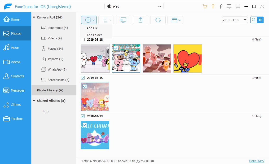 add photos fonetrans